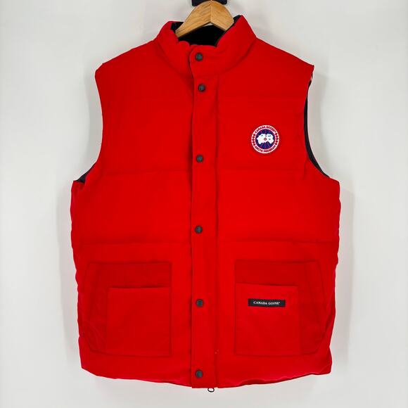 Canada Goose Vest Size 3XL Men’s Red Duck Down Insulation Quilted - Picture 1 of 14